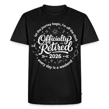 Officially retired in 2026 – Finally weekend D - Men's Premium Organic T-Shirt - black - Front - Nico (187cm)
