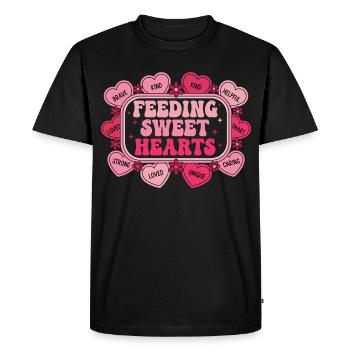 Caring Hearts: Education and Love - Men's Premium Organic T-Shirt - black - Front - Nico (187cm)