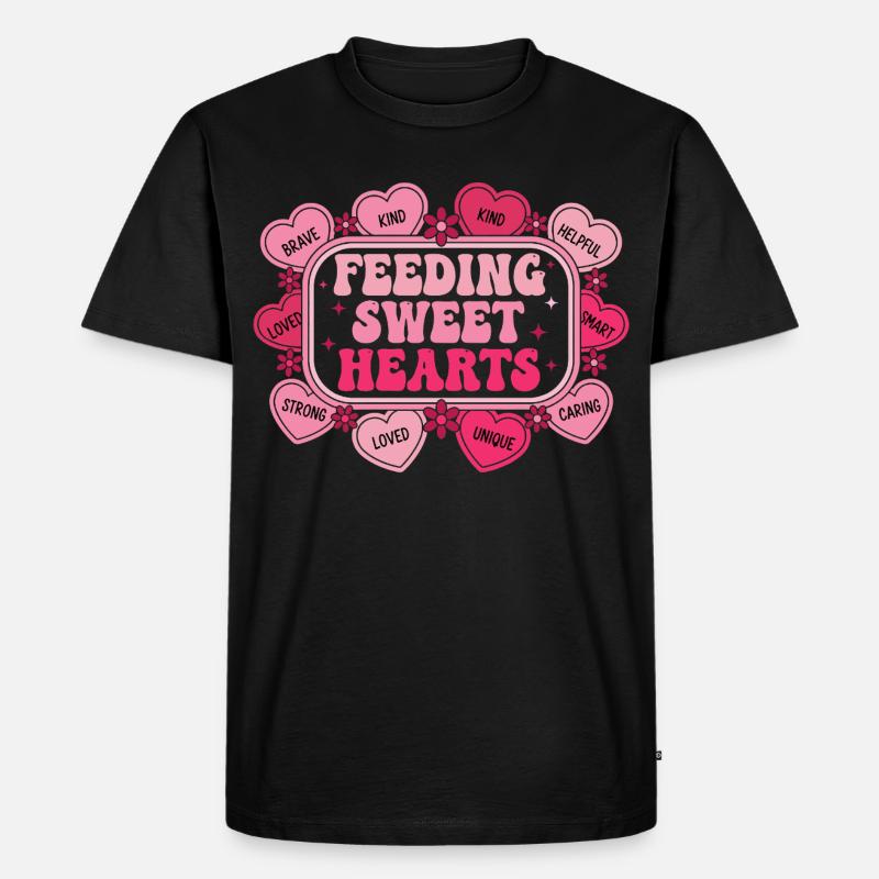 Caring Hearts: Bildung und Liebe - Männer Premium Bio T-Shirt - Schwarz