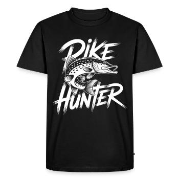 Pêche au brochet - T-shirt Premium bio Homme - noir - Devant - Nico (187cm)