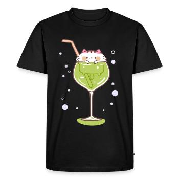 Gin cat ginglass kitty drink celebrate party - Men's Premium Organic T-Shirt - black - Front - Nico (187cm)