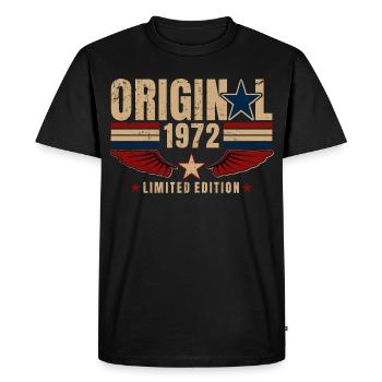 Cadeau d’anniversaire 54 Millésime original 1972 - T-shirt Premium bio Homme - noir - Devant - Nico (187cm)