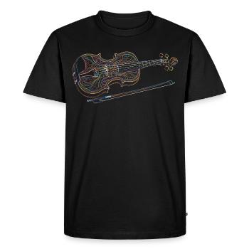 Violin Music Instrument Drawing Art Print - Men's Premium Organic T-Shirt - black - Front - Nico (187cm)