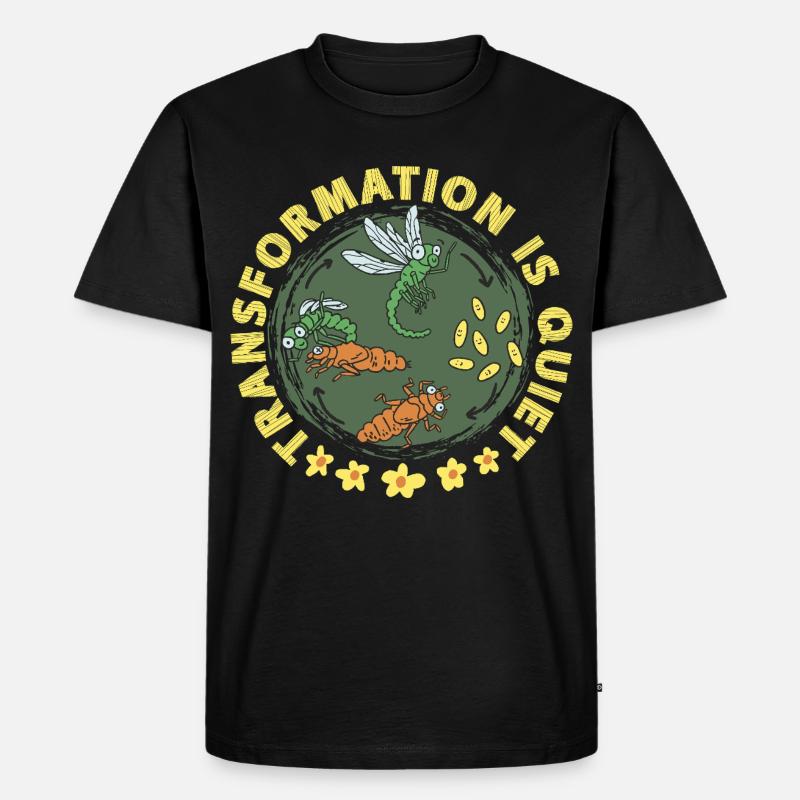 Libelle Libellen Transformation Is Quiet - Männer Premium Bio T-Shirt - Schwarz
