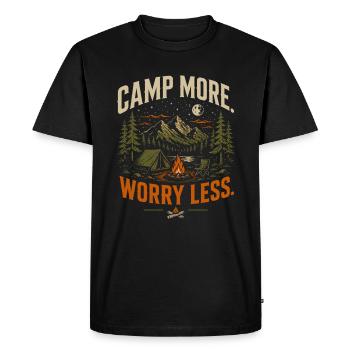 Camper plus, moins de soucis - T-shirt Premium bio Homme - noir - Devant - Nico (187cm)
