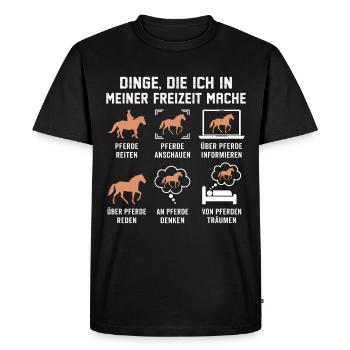 Cheval Drôle de chevaux Femmes montant - T-shirt Premium bio Homme - noir - Devant - Nico (187cm)