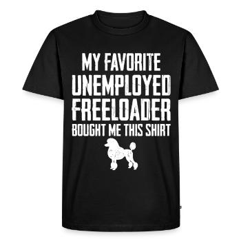 Funny Poodle Freeloader - Men's Premium Organic T-Shirt - black - Front - Nico (187cm)
