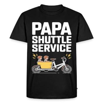 Papa Shuttle Service Vélo cargo Papa - T-shirt Premium bio Homme - noir - Devant - Nico (187cm)