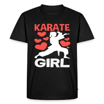 Entraînement des cœurs d’amour pour filles de Karaté - T-shirt Premium bio Homme - noir - Devant - Nico (187cm)