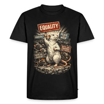 Rat de couleur Rat fantaisie Rat de la grande souris Rat domestique - T-shirt Premium bio Homme - noir - Devant - Nico (187cm)