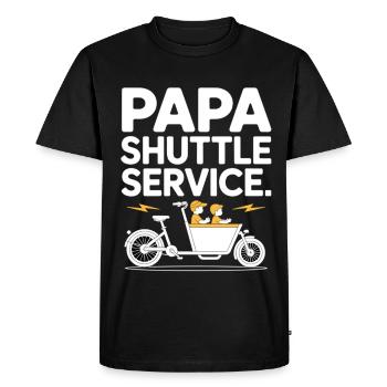 Papa Shuttle Service Vélo cargo Papa - T-shirt Premium bio Homme - noir - Devant - Nico (187cm)