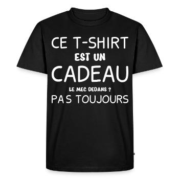 Homme Tshirt Cadeau Humour Couple Mec  - T-shirt Premium bio Homme - noir - Devant - Nico (187cm)