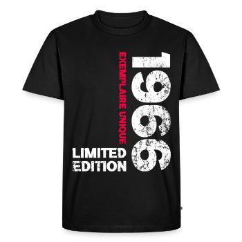 Millésime 1966 Cadeau 60 Ans Homme Anniversaire  - T-shirt Premium bio Homme - noir - Devant - Nico (187cm)