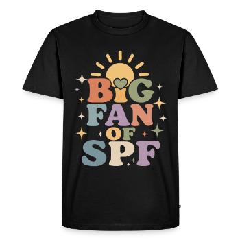 SPF Ventilateur de protection solaire Soleil d’été - T-shirt Premium bio Homme - noir - Devant - Nico (187cm)