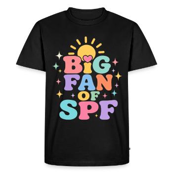 SPF Ventilateur de protection solaire Soleil d’été - T-shirt Premium bio Homme - noir - Devant - Nico (187cm)