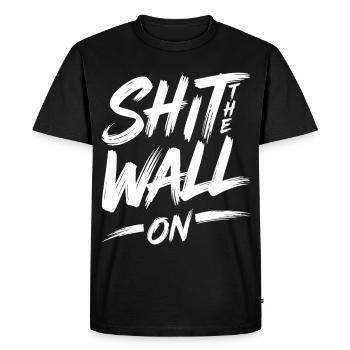 Arrête le mur - T-shirt Premium bio Homme - noir - Devant - Nico (187cm)
