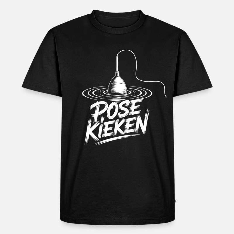 Angler Pose Design - Männer Premium Bio T-Shirt - Schwarz