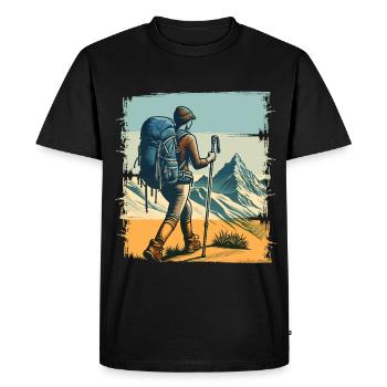 Wander - Men's Premium Organic T-Shirt - black - Front - Nico (187cm)