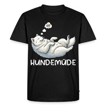Chien Fatigué Samoyède Propriétaire Samoyède Chien Samoyède - T-shirt Premium bio Homme - noir - Devant - Nico (187cm)