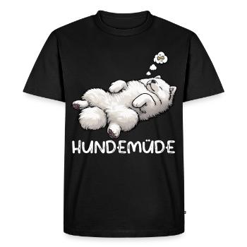 Chien Fatigué Samoyède Propriétaire Samoyède Chien Samoyède - T-shirt Premium bio Homme - noir - Devant - Nico (187cm)