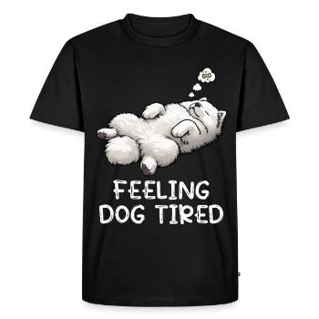 Se sentir fatigués par le chien Amoureux des Samoyèdes - T-shirt Premium bio Homme - noir - Devant - Nico (187cm)