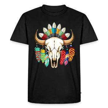 Art amérindien de Buffalo Skull - T-shirt Premium bio Homme - noir - Devant - Nico (187cm)