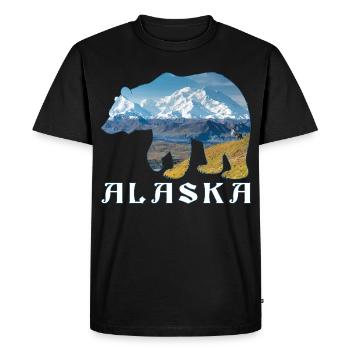 Alaskan Bear Lake and Mountain Alaska Souvenir - Men's Premium Organic T-Shirt - black - Front - Nico (187cm)