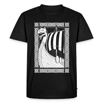 Bateau-dragon des Nordiques - Vikings - T-shirt Premium bio Homme - noir - Devant - Nico (187cm)