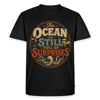 L’océan est plein de secrets - T-shirt Premium bio Homme - noir - Devant - Nico (187cm)
