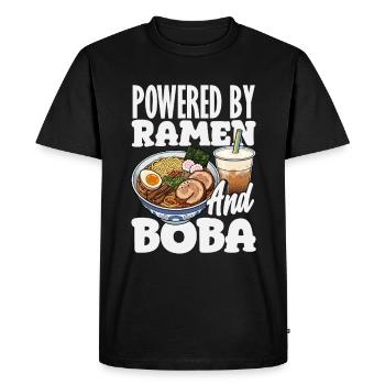 Propulsé par Ramen et Bubble Tea Boba - T-shirt Premium bio Homme - noir - Devant - Nico (187cm)