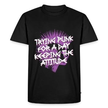 Punk For A Day - Men's Premium Organic T-Shirt - black - Front - Nico (187cm)