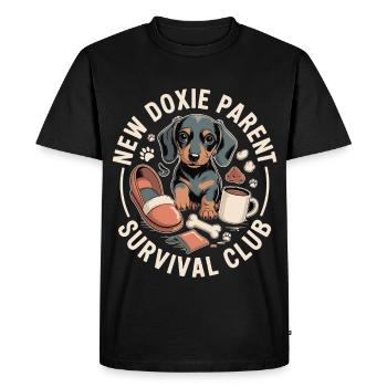 Club de survie teckel - T-shirt Premium bio Homme - noir - Devant - Nico (187cm)