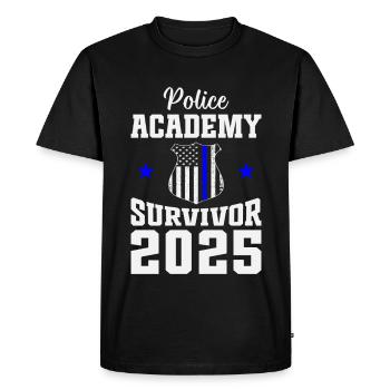  Police Academy Survivor 2025 Graduation Police - Men's Premium Organic T-Shirt - black - Front - Nico (187cm)