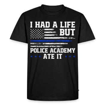  Police School Survivor Graduation Police Academy - Men's Premium Organic T-Shirt - black - Front - Nico (187cm)