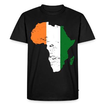 Côte d'Ivoire Flag Africa used - Men's Premium Organic T-Shirt - black - Front - Nico (187cm)