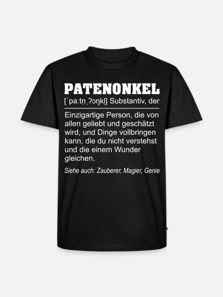 Lustige Patenonkel Definition Geschenkidee - Männer Premium Bio T-Shirt - Schwarz