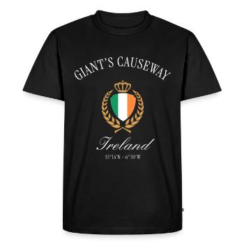 Armoiries d’Irlande de la Chaussée du Géant – Souvenir de voyage - T-shirt Premium bio Homme - noir - Devant - Nico (187cm)