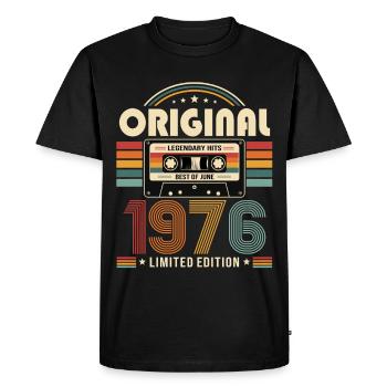 Cadeau du 50e anniversaire Millésime juin 1976 - T-shirt Premium bio Homme - noir - Devant - Nico (187cm)
