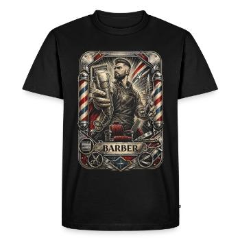 Barber Barbier - T-shirt Premium bio Homme - noir - Devant - Nico (187cm)