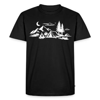 Camping Tent Landscape - Men's Premium Organic T-Shirt - black - Front - Nico (187cm)