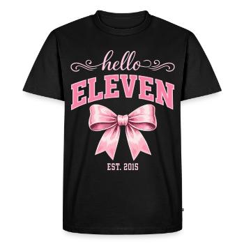 Hello Eleven 11 Year Old Is 2015 Birthday Knot - Men's Premium Organic T-Shirt - black - Front - Nico (187cm)