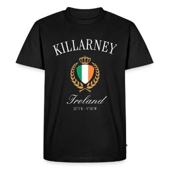 Killarney Ireland Coat of Arms Crown – Travel Souvenir - Men's Premium Organic T-Shirt - black - Front - Nico (187cm)