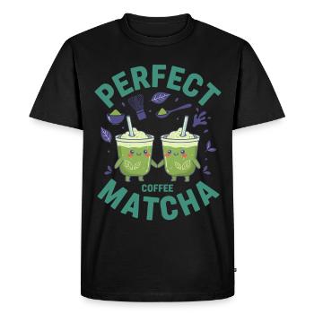 Parfait Coffee Matcha Thé Vert Matcha Lover - T-shirt Premium bio Homme - noir - Devant - Nico (187cm)