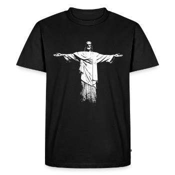 Jesus Rio - T-shirt Premium bio Homme - noir - Devant - Nico (187cm)