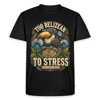 Belize Belizean Root Too Belizean To Stress - Men's Premium Organic T-Shirt - black - Front - Nico (187cm)
