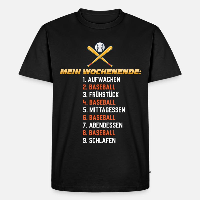 Baseball Wochenende – Mein Plan - Männer Premium Bio T-Shirt - Schwarz