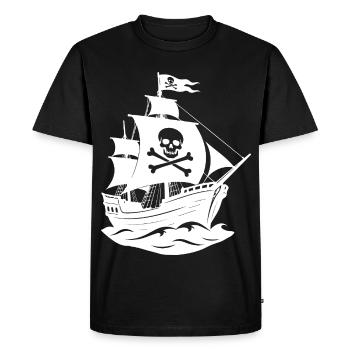 Bateau pirate - T-shirt Premium bio Homme - noir - Devant - Nico (187cm)