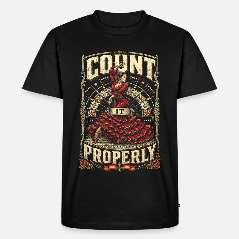Flamenco Count It Properly - Männer Premium Bio T-Shirt - Schwarz