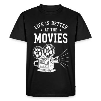 Life is better at the movies Kino Film Retro - Men's Premium Organic T-Shirt - black - Front - Nico (187cm)