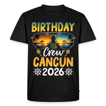 Équipe d’anniversaire Cancún 2026 - T-shirt Premium bio Homme - noir - Devant - Nico (187cm)